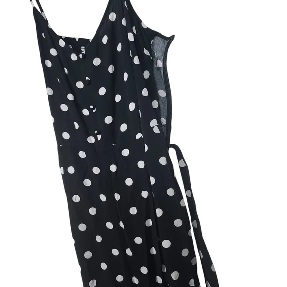 J. Crew Black White Polka Dot Belted Sleeveless Jumpsuit 8 - Picture 3 of 9